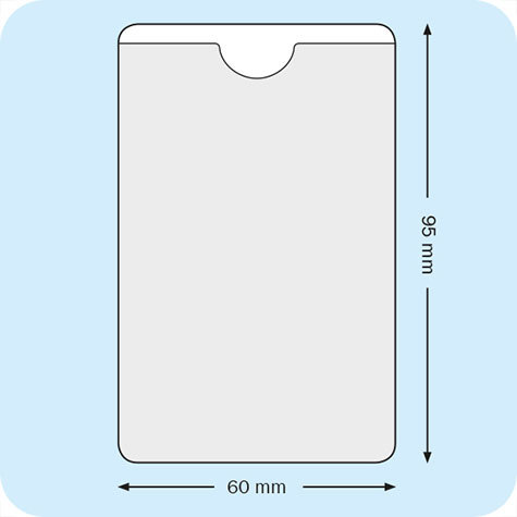 gbc Portabiglietti da visita adesivo 60x95mm Business Card Pocket. In vinile trasparente, apertura sul lato corto.