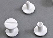 legatoria Viti sepolte rilegatura, plastica 20mm  BIANCO, lunghezza mm 20, diametro testa 12mm, diametro tubetto 5mm, una testa fissa ed una mobile, LVI6020. Per lunghezza, si intende la distanza INTERNA tra le due teste, che corrisponde allo spessore del volume da rilegare.