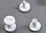 legatoria Viti sepolte rilegatura, plastica 25mm  BIANCO, lunghezza mm 25, diametro testa 12mm, diametro tubetto 5mm, una testa fissa ed una mobile, LVI6025. Per lunghezza, si intende la distanza INTERNA tra le due teste, che corrisponde allo spessore del volume da rilegare.