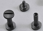 legatoria Viti sepolte rilegatura. plastica 25mm  NERO, lunghezza mm 25, diametro testa 12mm, diametro tubetto 5mm, una testa fissa ed una mobile, LVI6125. Per lunghezza, si intende la distanza INTERNA tra le due teste, che corrisponde allo spessore del volume da rilegare.