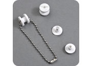 legatoria Viti sepolte forate BIANCHE 3.5mm  lunghezza 3,5 mm, diametro testa 12mm, diametro tubetto 6mm, foro interno 3mm, una testa fissa ed una mobile. Per lunghezza, si intende la distanza INTERNA tra le due teste, che corrisponde allo spessore del volume da rilegare.