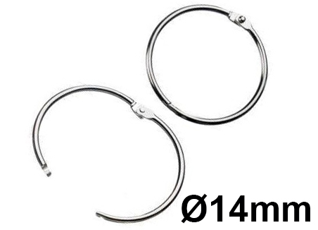 legatoria Anello apribile metallo NICHELATO 14mm leg548.
