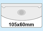 gbc Portabiglietti da visita adesivo 105x64mm Tasca con pattella e punto adesivo per chiusura, apertura sul lato lungo, il foglio frontale  ribassato.