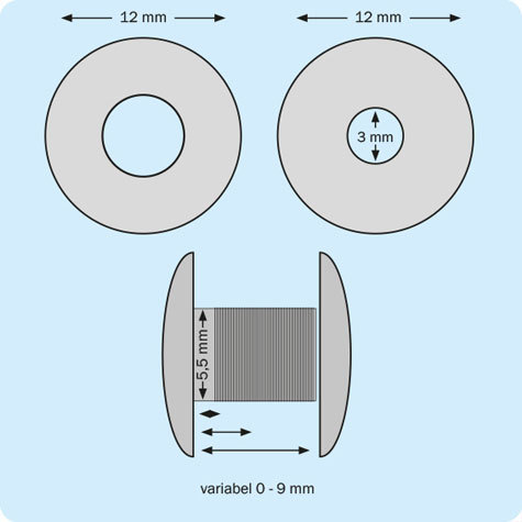 Rivetti in plastica a pressione per legatoria 3 mm, Trasparente