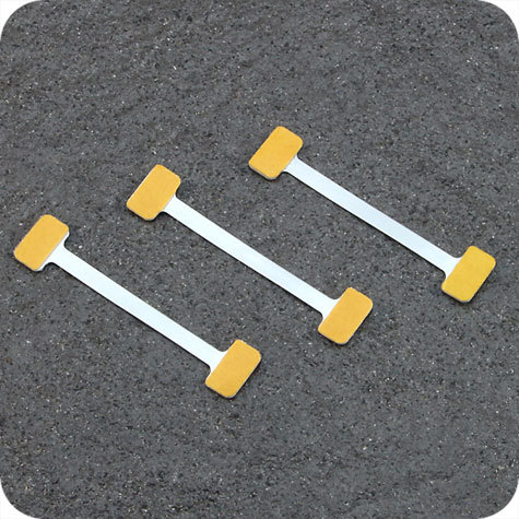 legatoria Supporto per cartelli Wobbler, 75x5-15mm ALLUMINIO pieghevole. Con due estremit autoadesive in schiuma di polietilene molto tenace.