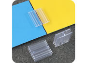 legatoria Elemento di congiunzione piano, 25x22mm TRASPARENTE, doppio incastro.