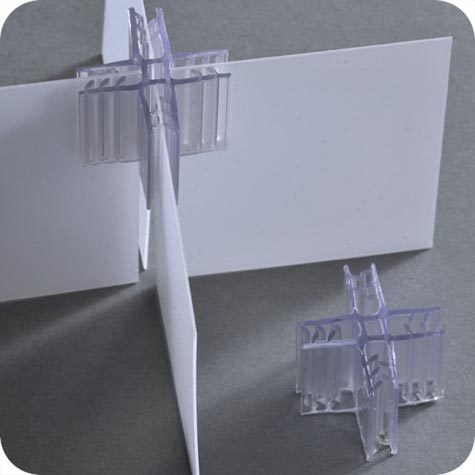 legatoria Elemento di congiunzione a croce, 25mm TRASPARENTE, connessione a 4 vie, angolo a 90 gradi.