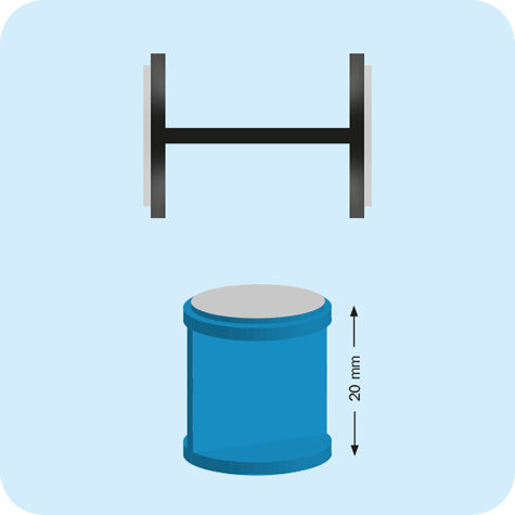 legatoria Distanziale di 20mm BIANCO, in plastica, con superficie adesiva su entrambi i lati,. Per esporre cartelli distanziati dallo scaffale.