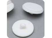 legatoria Basetta autoadesive con occhiello, diametro 20mm BIANCO, in plastica bianca, sezione rotonda leg613