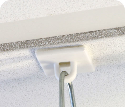 legatoria Basetta autoadesive con occhiello, 20x40mm BIANCO, in plastica bianca, sezione rettangolare.