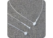 legatoria Fili di sicurezza in polipropilene, 125mm TRASPARENTE. Consentono di attaccare etichette e cartellini senza lausilio di pistola sparafili, sono rimovibili solo strappandoli leg615