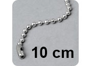 legatoria Catena a sfere, lunghezza 10cm ACCIAIO INOX INOSSIDABILE, diametro sfere 2,4mm, con connettore di chiusura LEG1474