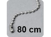 legatoria Catena a sfere, lunghezza 80cm ACCIAIO INOX INOSSIDABILE, diametro sfere 2,4mm, con connettore di chiusura LEG1524