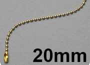 legatoria Catena a sfere, ottonata, lunghezza 20cm OTTONATA, diametro sfere 2,4mm, con connettore di chiusura leg628