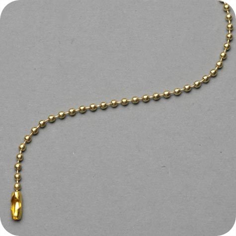 legatoria Catena a sfere, ottonata, lunghezza 20cm OTTONATA, diametro sfere 2,4mm, con connettore di chiusura.