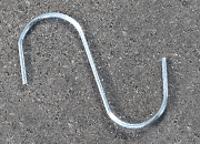 legatoria Gancio metallico a S 65mm ZINCATO. In acciaio leg640