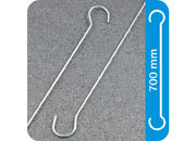 legatoria Gancio metallico a C 700mm ZINCATO. In acciaio leg648