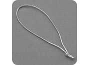 legatoria Anello elastico con nodo 70-140mm ARGENTO, lunghezza aperto 14cm, lunghezza chiusa 7cm, spessore 1mm. Elastico rivestito in tessuto LEG3149