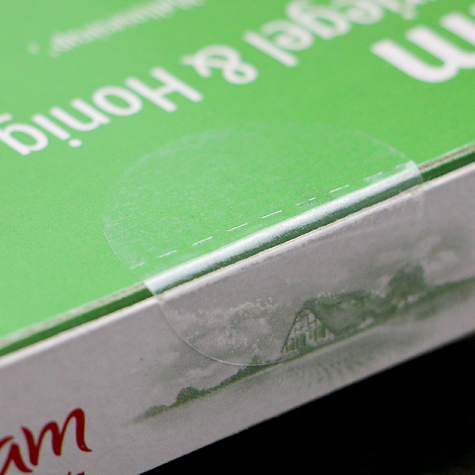 legatoria Bollini BlackMark diametro 25mm TRASPARENTI, adesivo permanente, in rotolo, con perforazione per la rottura del bollino se si tenta di rimuoverlo.