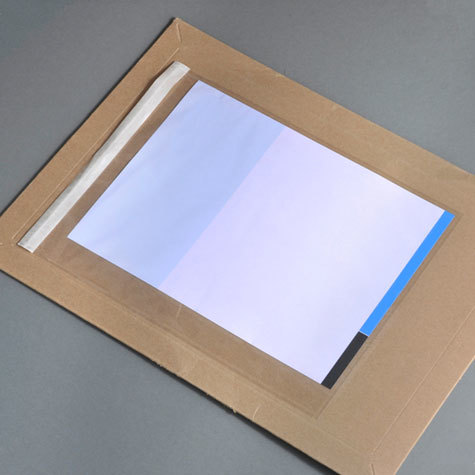 legatoria Buste per spedizioni autoadesive 246x332mm per formato A4, TRASPARENTE, neutra, non stampata, apertura sul lato corto.