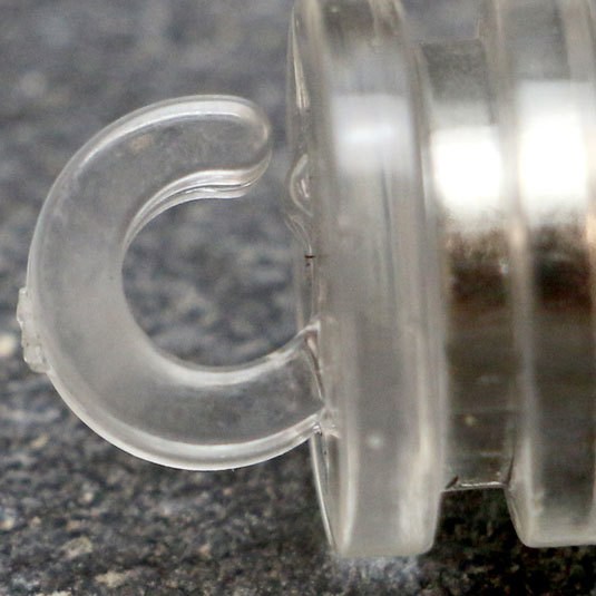 legatoria Basetta magnetica con gancio, diametro 16mm TRASPARENTE, sezione rotonda.