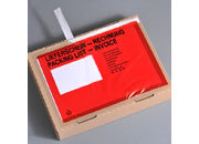 legatoria Buste per spedizioni autoadesive 238x175mm per formato A5, ROSSE con scritte nere Packing list - Invoice, CONTIENE DOCUMENTI, DOCUMENTS ENCLOSED. Apertura sul lato lungo.