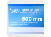 legatoria Listelli appendi poster in PVC, 800mm TRASPARENTE. In PCV rigido, spessore 13mm, consiste in una coppia di listelli (superiore ed inferiore). Il listello superiore e dotato di due ganci per l&rsquo;appensione leg722