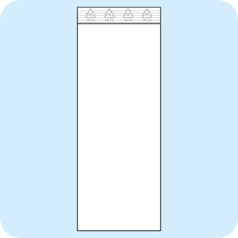 legatoria Sacchetti richiudibili (minigrip), 60x160mm TRASPARENTE, in polietilene da 50 micron, aperti sul lato corto, con zip di chiusura.
