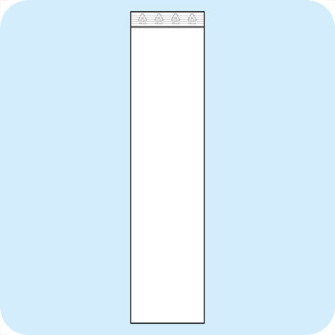 legatoria Sacchetti richiudibili (minigrip), 60x260mm TRASPARENTE, in polietilene da 50 micron, aperti sul lato corto, con zip di chiusura.