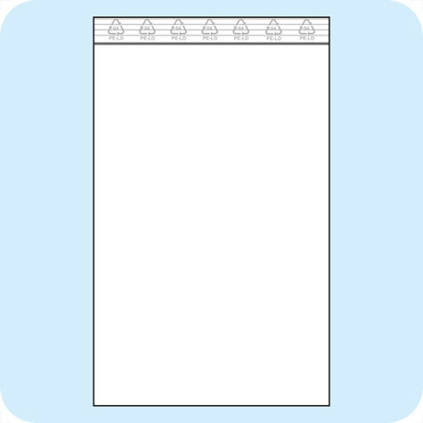 legatoria Sacchetti richiudibili (minigrip), 200x300mm TRASPARENTE, in polietilene da 50 micron, aperti sul lato corto, con zip di chiusura.