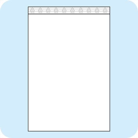 legatoria Sacchetti richiudibili (minigrip), 280x400mm TRASPARENTE, in polietilene da 50 micron, aperti sul lato corto, con zip di chiusura.