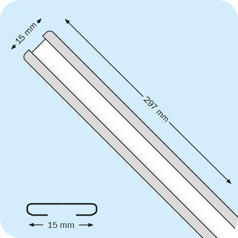 legatoria Copripressino per Fastener BIANCO, lunghezza 297mm. Prodotto originale tedesco. MADE IN GERMANY.