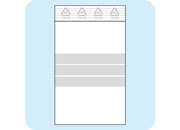 legatoria Sacchetti richiudibili (minigrip), con etichetta, 70x100mm TRASPARENTE, in polietilene pesante da 90 micron, aperti sul lato corto, con zip di chiusura. Con 3 fasce bianche adatte alla scrittura manuale per etichettatura leg820