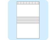 legatoria Sacchetti richiudibili (minigrip), con etichetta, 220x310mm TRASPARENTE, in polietilene pesante da 90 micron, aperti sul lato corto, con zip di chiusura. Con 3 fasce bianche adatte alla scrittura manuale per etichettatura leg828