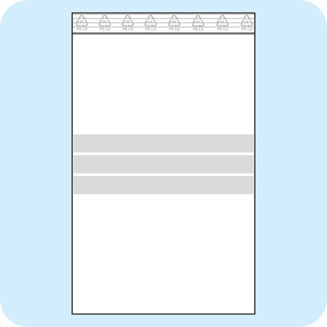legatoria Sacchetti richiudibili (minigrip), con etichetta, 220x310mm TRASPARENTE, in polietilene pesante da 90 micron, aperti sul lato corto, con zip di chiusura. Con 3 fasce bianche adatte alla scrittura manuale per etichettatura.