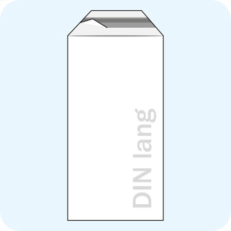 legatoria Sacchetto con chiusura autoadesiva, 110x220mm TRASPARENTE, in polietilene da 70 micron, con patella da 30mm e banda autoadesiva di chiusura sul lato corto, adatta anche per mailing.