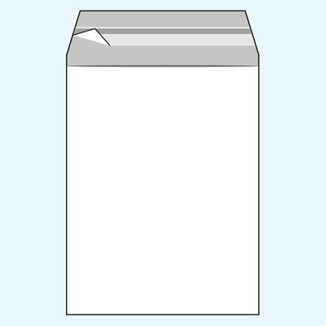 legatoria Sacchetto con chiusura autoadesiva, 225x310mm TRASPARENTE, in polipropilene da 50 micron, con patella da 50mm e banda autoadesiva di chiusura sul lato corto, adatta anche per mailing.