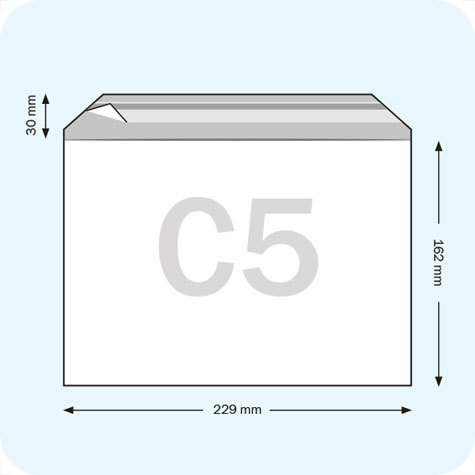legatoria Sacchetto con chiusura autoadesiva, 229x162mm TRASPARENTE, in polipropilene da 100 micron, con patella da 30mm e banda autoadesiva di chiusura sul lato lungo, adatta anche per mailing.