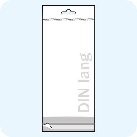 legatoria Sacchetto polipropilene orientato (OPP) 115x220mm TRASPARENTE, in polipropilene (OPP) da 30 micron, con patella da 30mm e banda autoadesiva di chiusura sul lato corto, adatta anche per mailing.