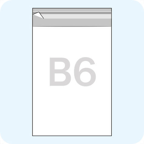 legatoria Sacchetto polipropilene orientato (OPP) 130x180mm TRASPARENTE, in polipropilene (OPP) da 30 micron, con patella da 30mm e banda autoadesiva di chiusura sul lato corto, adatta anche per mailing.