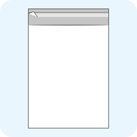 legatoria Sacchetto polipropilene orientato (OPP) 155x200mm TRASPARENTE, in polipropilene (OPP) da 30 micron, con patella da 30mm e banda autoadesiva di chiusura sul lato corto, adatta anche per mailing.