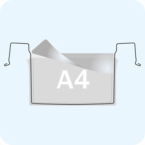 legatoria Busta rinforzata. A4 lato lungo TRASPARENTE, con rinforzi metallici, con pattella di chiusura, aperta sul lato corto, in PVC flessibile 140 micron, per inserire fogli formato A4 (210x297cm).