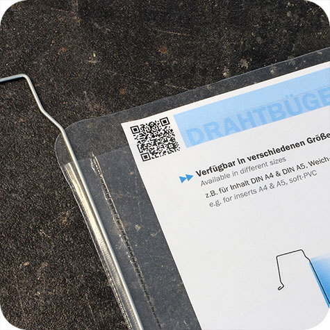 legatoria Busta rinforzata. A5 lato lungo TRASPARENTE, con rinforzi metallici, senza pattella di chiusura, aperta sul lato corto, in PVC flessibile 140 micron, per inserire fogli formato A5 (148x210cm).