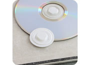 legatoria Porta CD a bottone autoadesivo BIANCO, diametro 35mm, in plastica con linguetta leg89