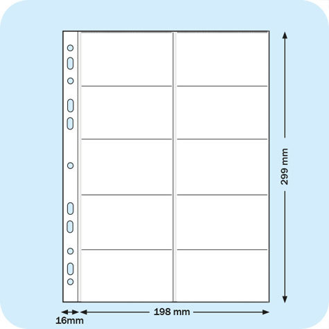 legatoria Buste portabiglietti da visita TRASPARENTE, formato A4, a perforazione universale, per archiviare 20 biglietti da visita (10 davanti e 10 dietro).