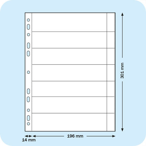 legatoria Buste portanegativi TRASPARENTE, formato A4, a perforazione universale, per archiviare 14 strip di negativi fotografici da 35mm (7 davanti e 7 dietro).