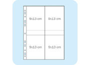 legatoria Buste portafoto 9X13cm TRASPARENTE, formato A4, a perforazione universale, per archiviare 8 foto (4 davanti e 4 dietro) in verticale leg916
