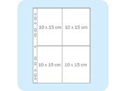 legatoria Buste portafoto 10X15cm TRASPARENTE, formato A4, a perforazione universale, per archiviare 8 foto (4 davanti e 4 dietro) in verticale leg917