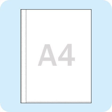 legatoria Busta per rilegatura a spirale plastica o metallica  TRASPARENTE, formato A4 (305x213-230mm), non perforata, banda perforabile da 17mm, aperta sul lato corto, in polipropilene da 120 micron.