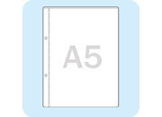legatoria Buste per raccoglitori a 2 anelli A5 TRASPARENTE, in PVC morbido da 180 micron, passo 80mm leg921